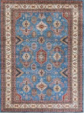 DENIM BLUE HAND KNOTTED KAZAK
