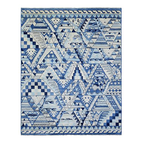 DENIM BLUE HAND KNOTTED WOOL