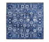 DENIM BLUE HAND KNOTTED WOOL A