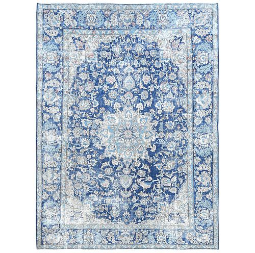 DENIM BLUE HAND KNOTTED WOOL