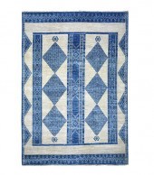 DENIM BLUE HAND KNOTTED WOOL P