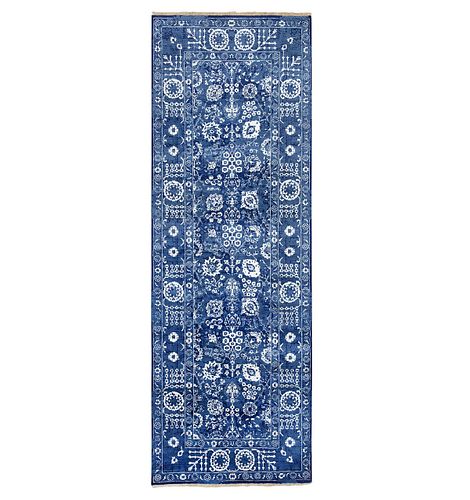 DENIM BLUE HAND KNOTTED WOOL AND