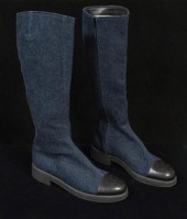 Denim Chanel boots    contempo