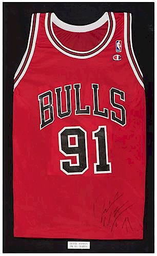 DENNIS RODMAN FRAMED SIGNED