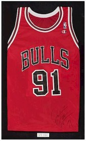 DENNIS RODMAN FRAMED SIGNED JE