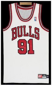 DENNIS RODMAN FRAMED SIGNED JE