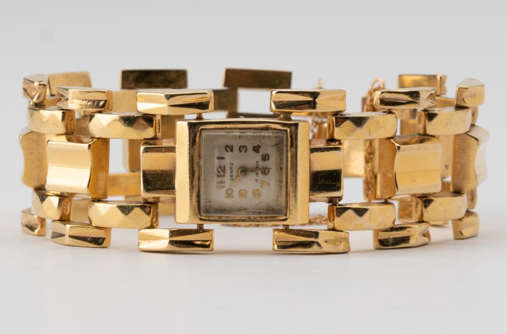 DENRO 14 KARAT YELLOW GOLD WATCHthe