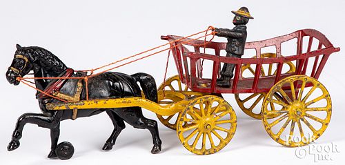 DENT CAST IRON HORSE DRAWN