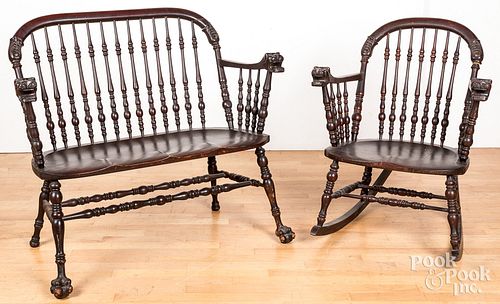 DEPRESSION ERA MAHOGANY LOVE SEAT