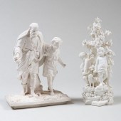 DERBY BISCUIT FIGURE GROUP AND