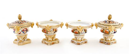 Derby porcelain potpourri urns