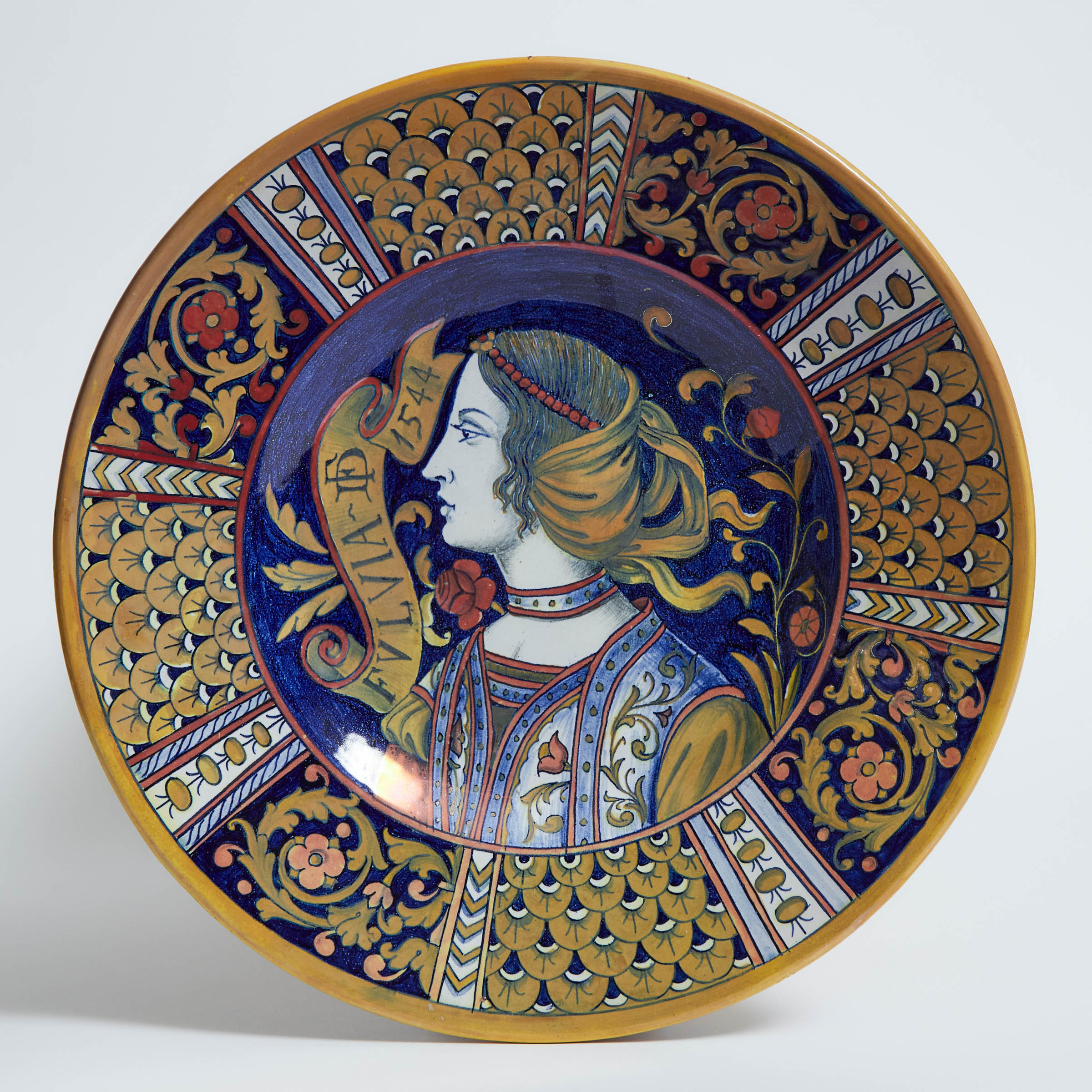 Deruta Style 'Bella Donna' Maiolica