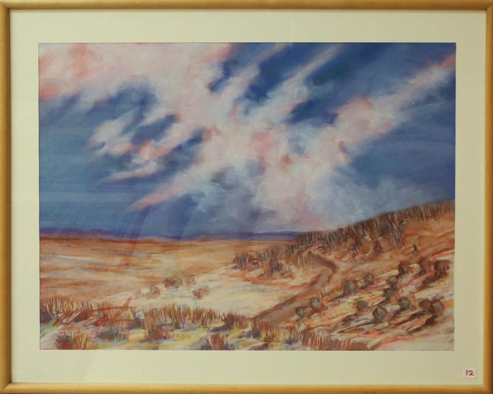 DESERT LANDSCAPE, PASTEL ON