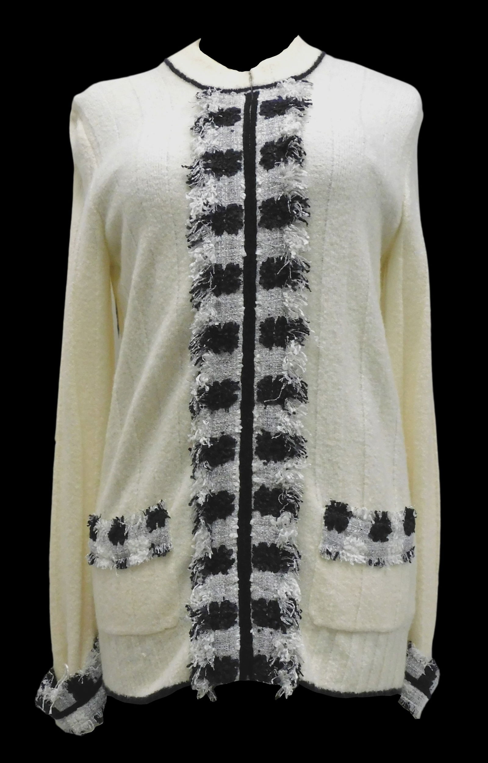 DESIGNER: CHANEL ZIP UP CARDIGAN,
