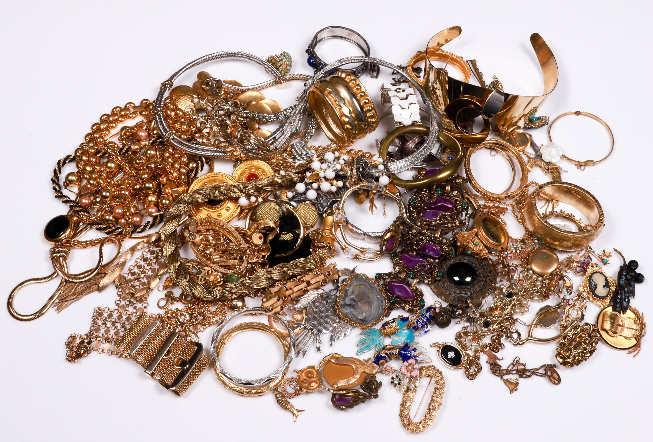 Designer costume jewelry group to