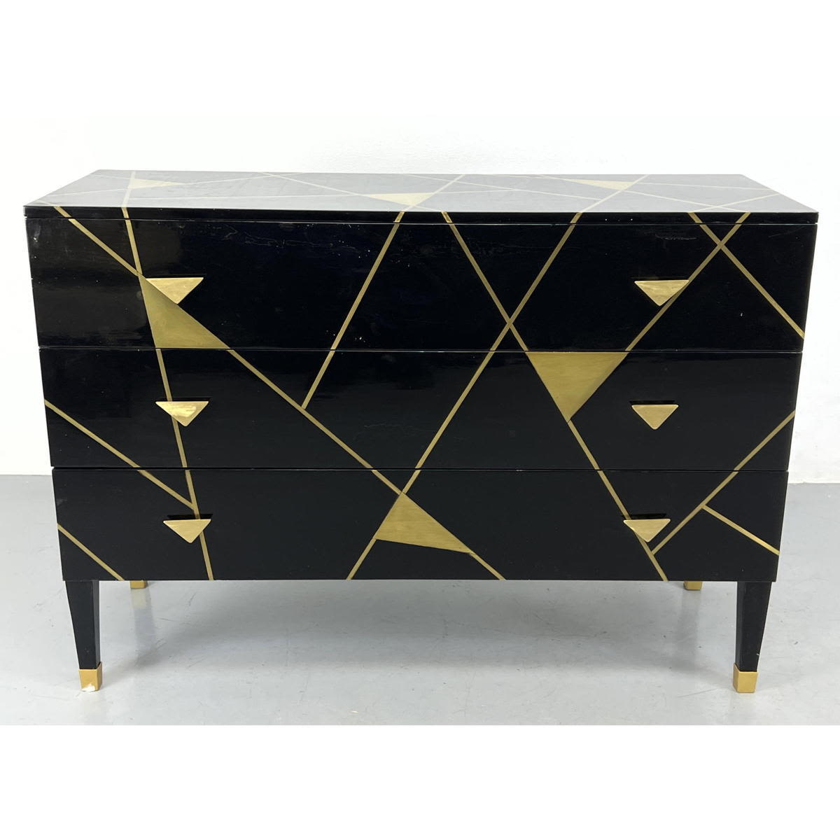 Designer Gio Ponti Style Brass Trim