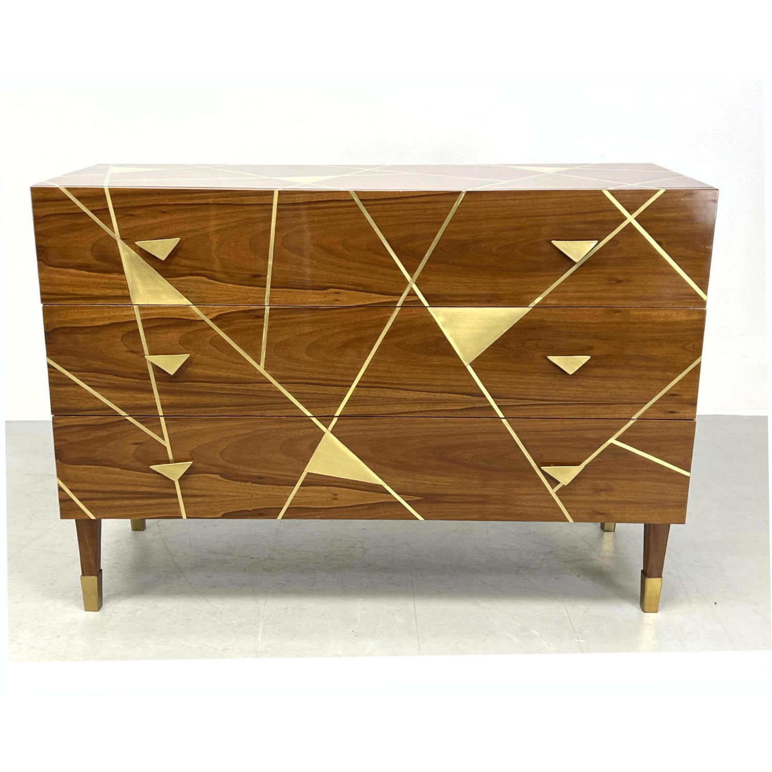 Designer Gio Ponti Style Brass Trim