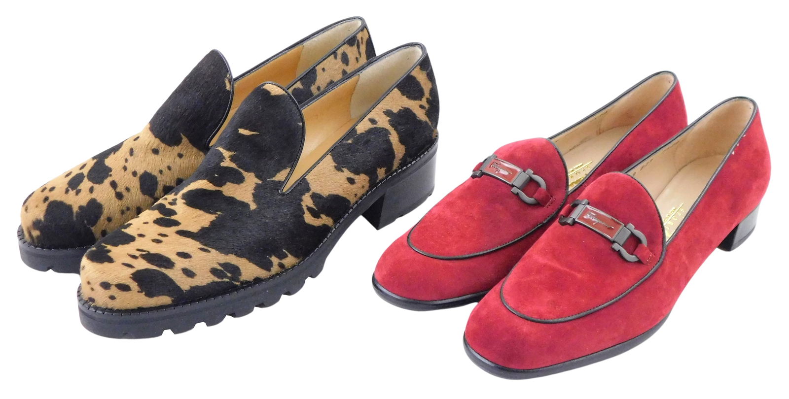 DESIGNER: TWO PAIRS OF LEATHER