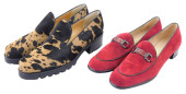 DESIGNER: TWO PAIRS OF LEATHER