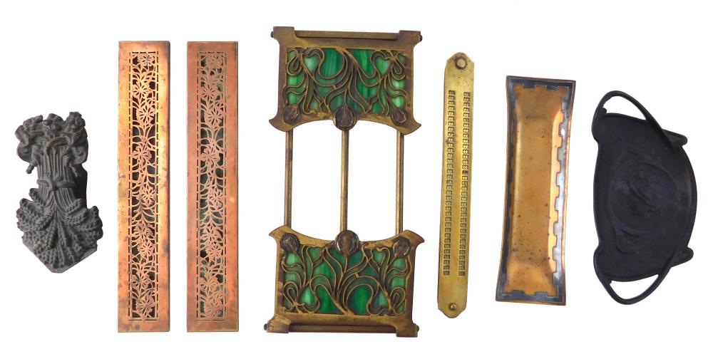 DESK ACCESSORIES, SEVEN PIECES,