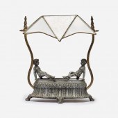 DESK LAMP WITH LEADED SHADE AN