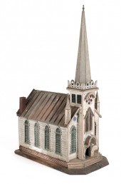 Detailed tin model of a church