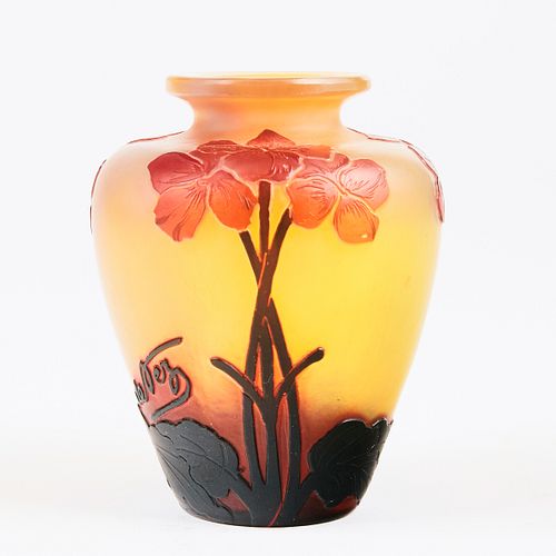 DEVEZ FRENCH CAMEO ART GLASS FLOWER