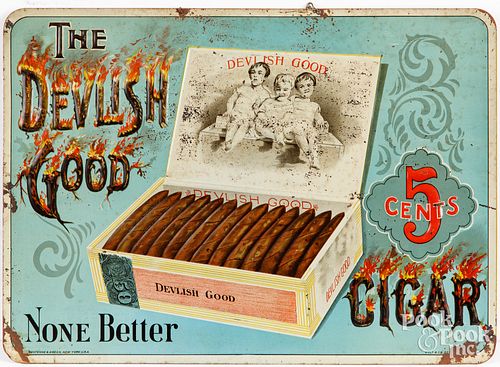 DEVLISH GOOD EMBOSSED TIN CIGAR