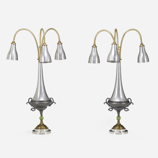 Dez Ryan. Floor lamps, pair.