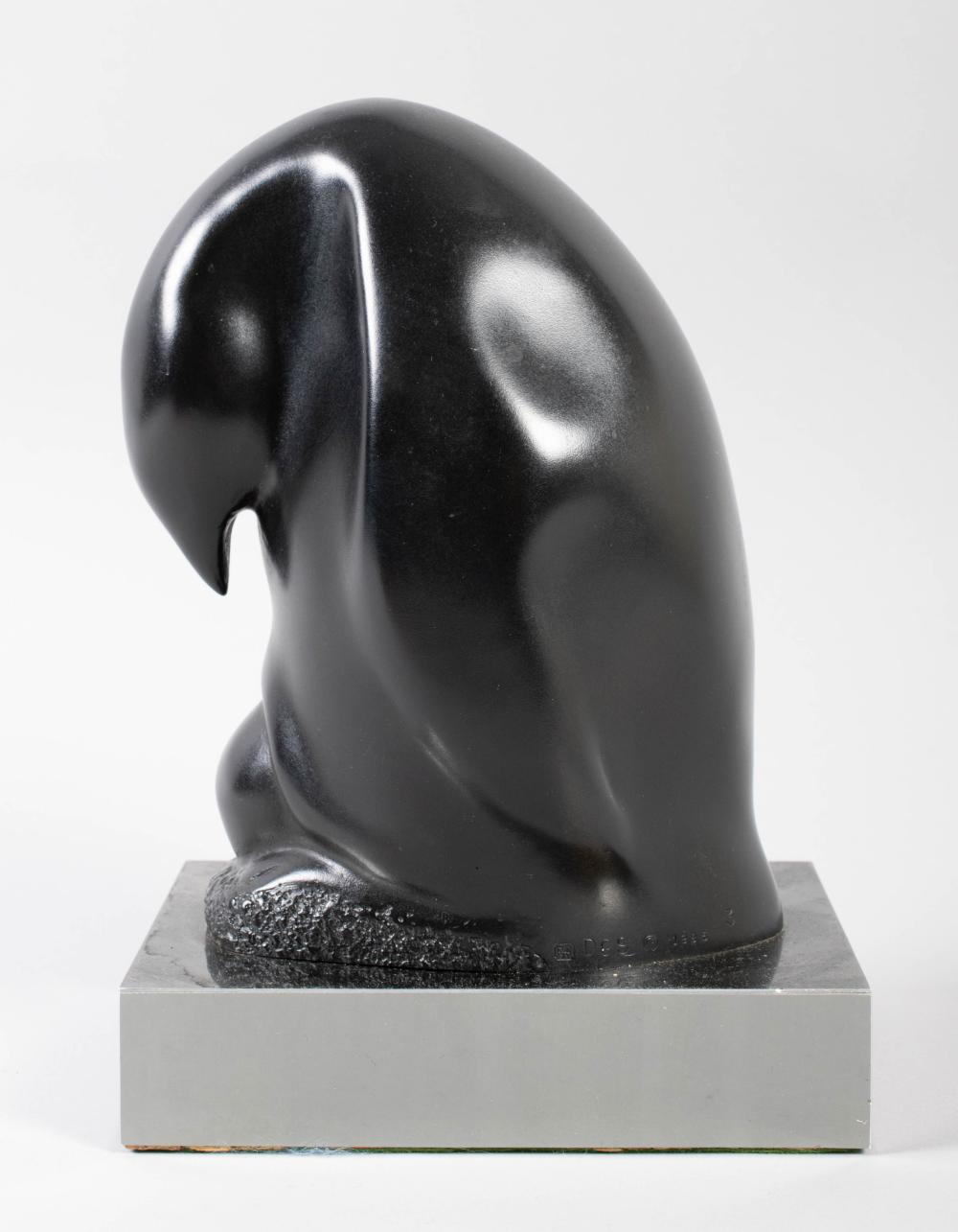 DGS, PATINATED BRONZE PENGUIN 7 1/4