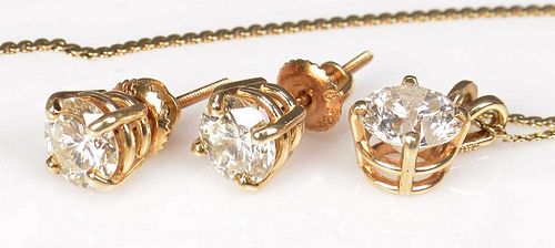 DIA STUDS & PENDANT, 4.05 CTS