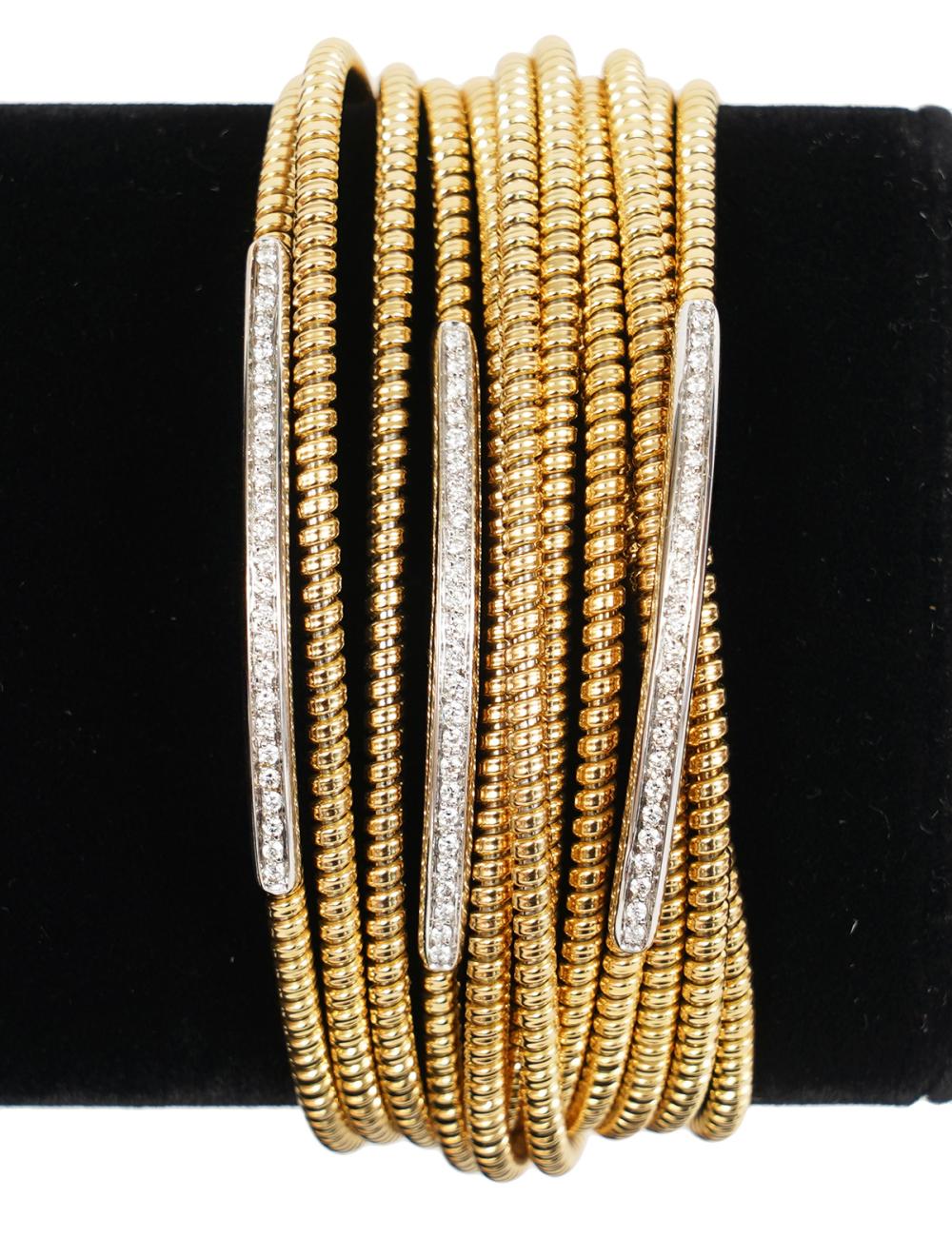 DIAMOND & 18K 6 STRAND FLEXIBLE