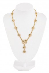 DIAMOND & 18K NECKLACE W/ DROP