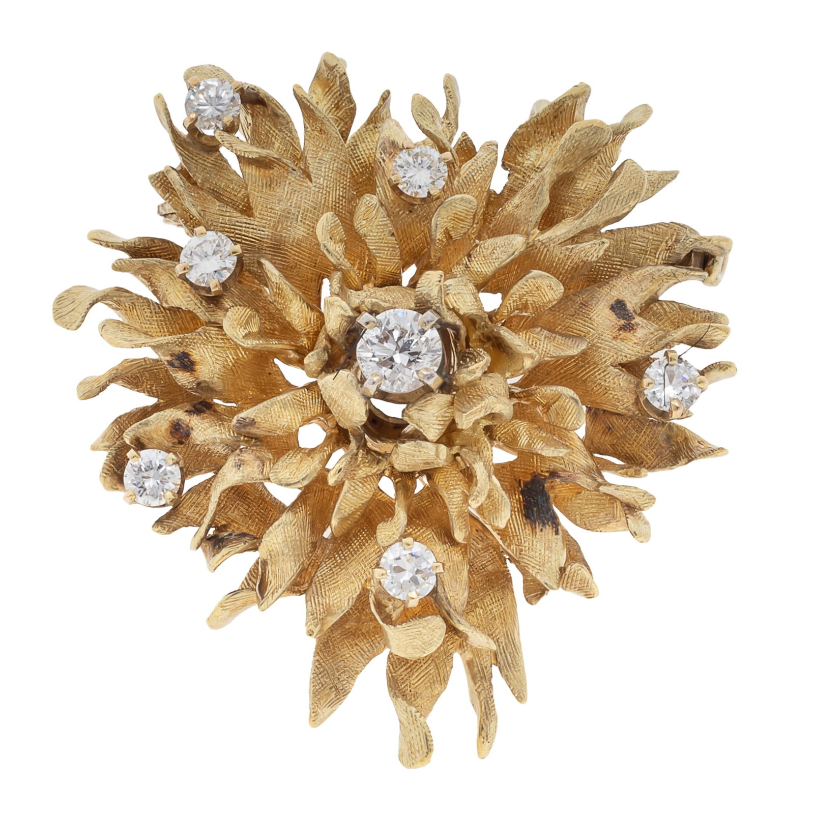 DIAMOND, 18K YELLOW GOLD PIN