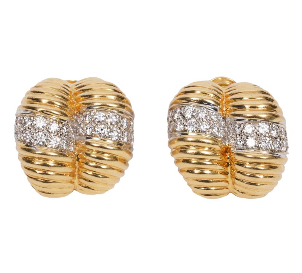 DIAMOND & 18K YG SHRIMP DESIGN CLIP
