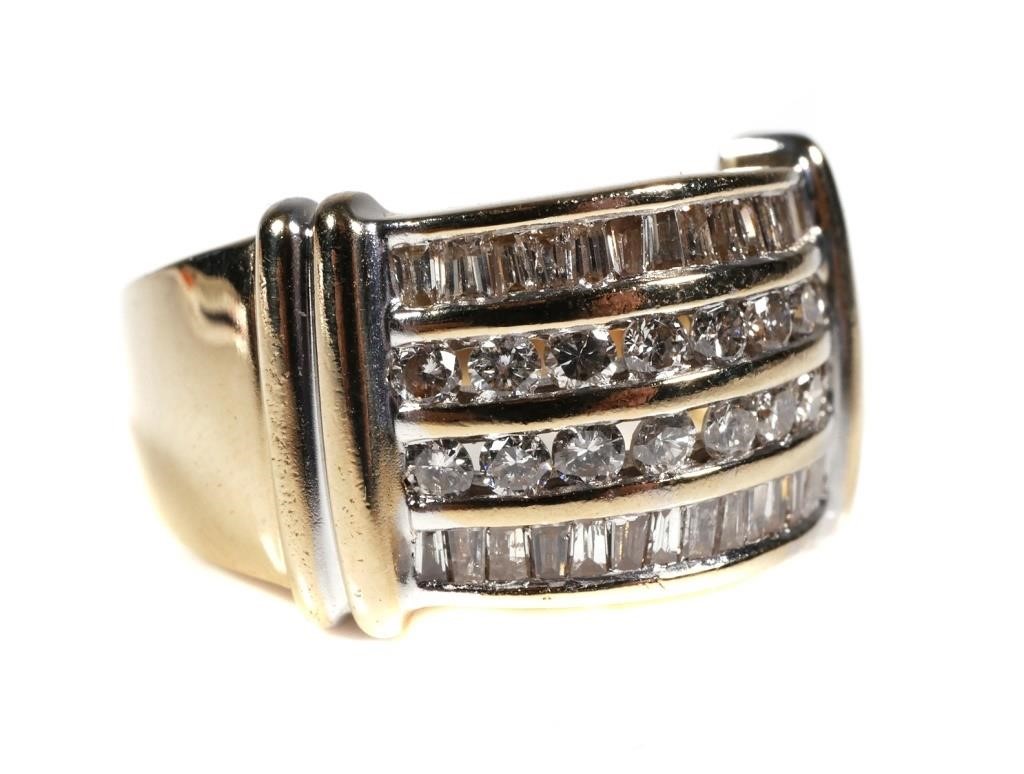 DIAMOND 4-CHANNEL 14K GOLD