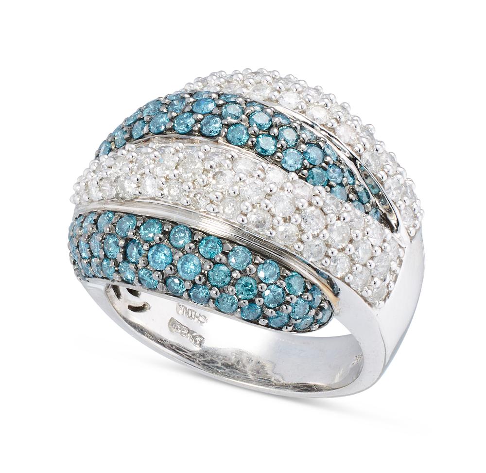 DIAMOND AND 14KT WHITE GOLD RING