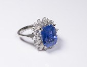 DIAMOND AND BURMA SAPPHIRE RIN
