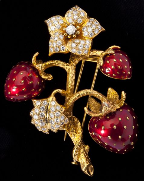 Diamond and Enamel Brooch
