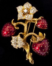 Diamond and Enamel Brooch Fran