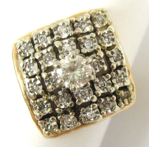 DIAMOND AND FOURTEEN KARAT GOLD