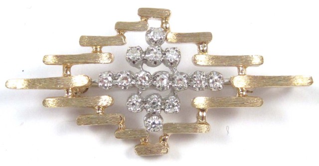 DIAMOND AND FOURTEEN KARAT GOLD