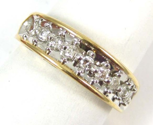 DIAMOND AND FOURTEEN KARAT GOLD