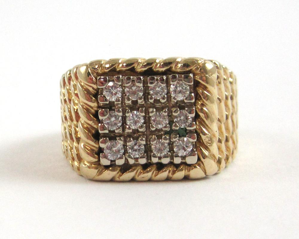 DIAMOND AND FOURTEEN KARAT GOLD