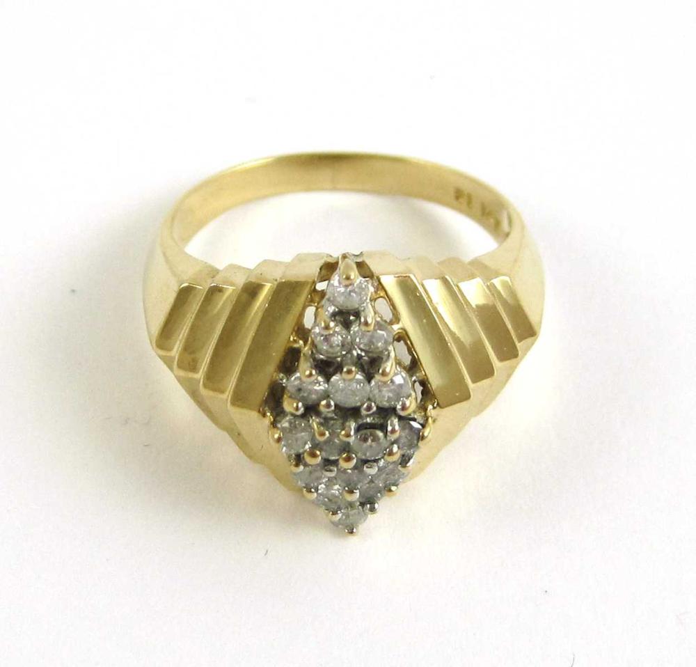 DIAMOND AND FOURTEEN KARAT GOLD
