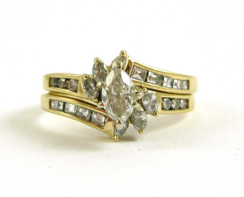 DIAMOND AND FOURTEEN KARAT GOLD