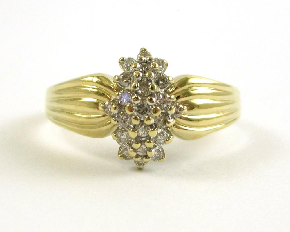 DIAMOND AND FOURTEEN KARAT GOLD