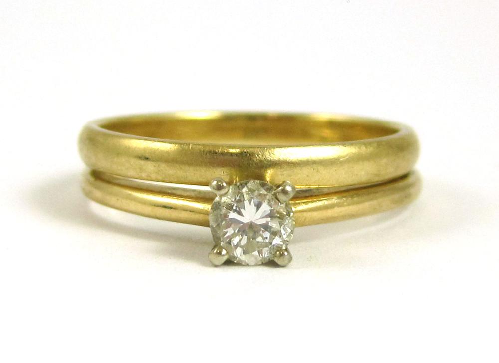 DIAMOND AND FOURTEEN KARAT GOLD