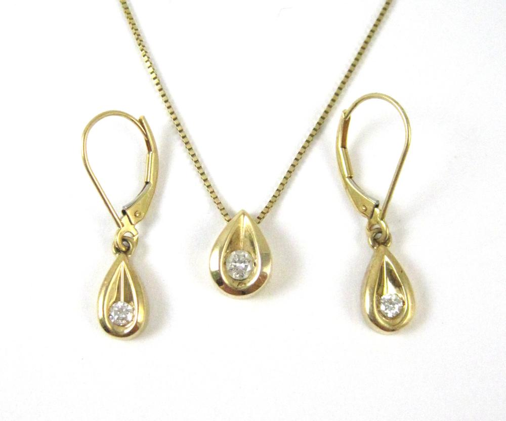 DIAMOND AND FOURTEEN KARAT GOLD TWO
