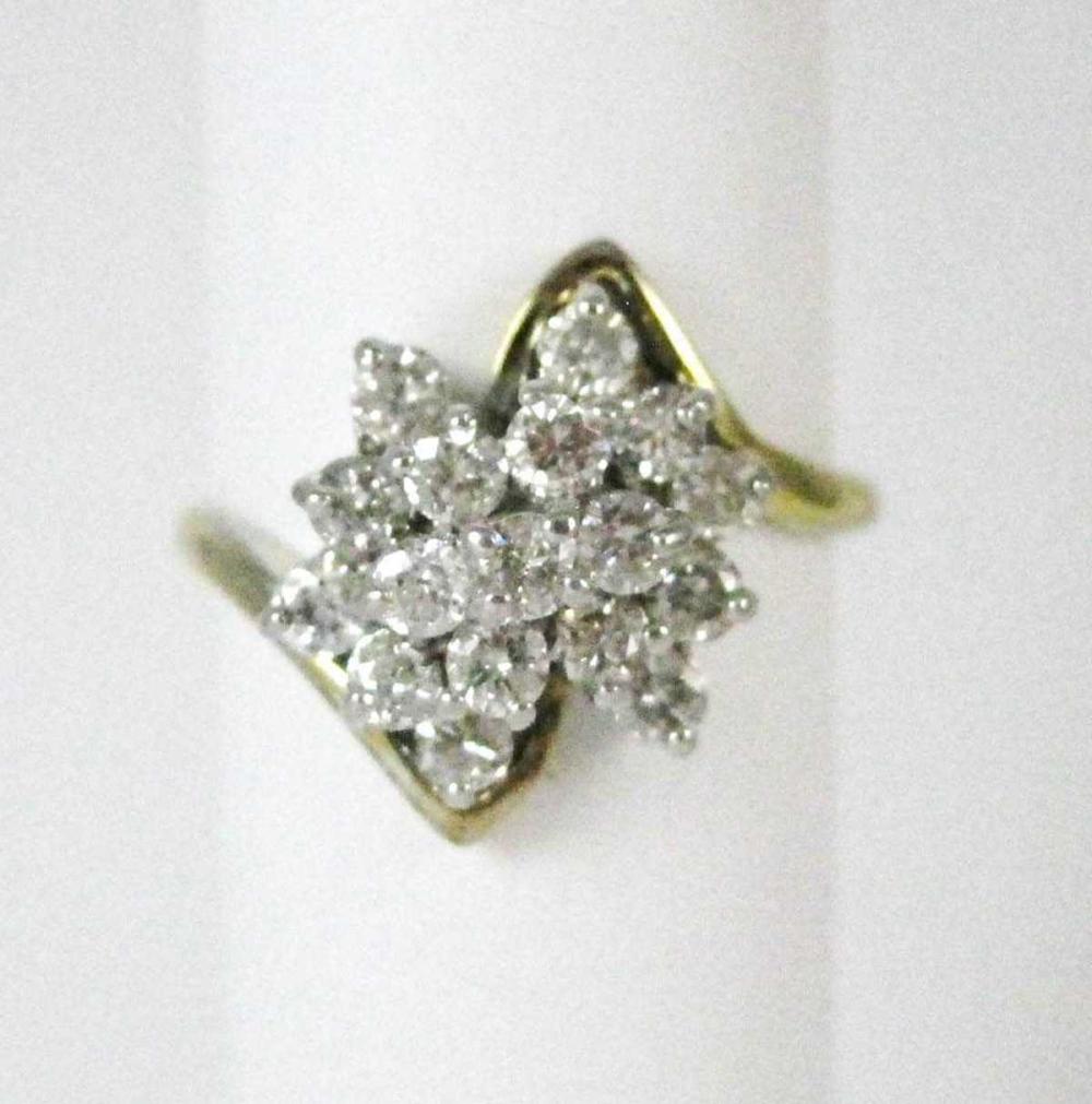 DIAMOND AND FOURTEEN KARAT GOLD